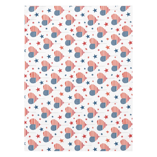 Patriotic Fourth of July seamless pattern on a Tablecloth (Front)