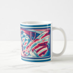 Patriotic Fractal Butterfly Coffee Mug