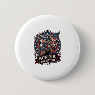 Patriotic Frankenstein Freedom Brute Horror Monste 6 Cm Round Badge