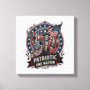 Patriotic Frankenstein Freedom Brute Horror Monste Canvas Print