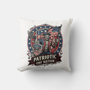 Patriotic Frankenstein Freedom Brute Horror Monste Cushion