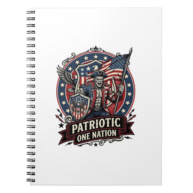 Patriotic Frankenstein Freedom Brute Horror Monste Notebook (Front)