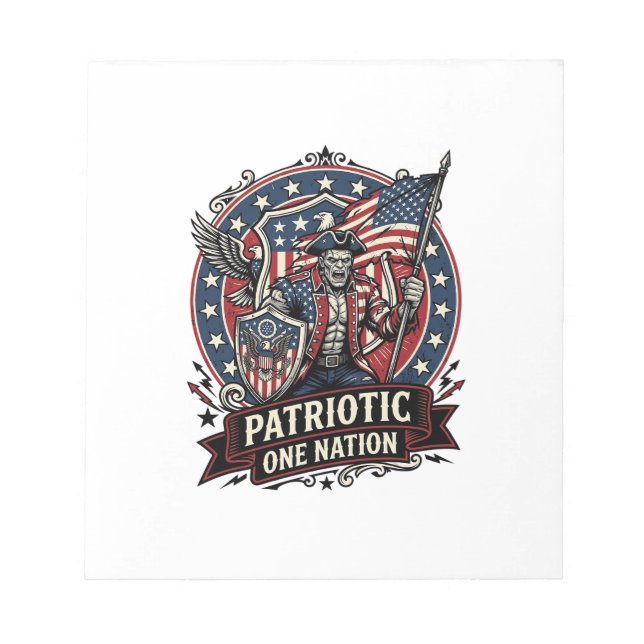 Patriotic Frankenstein Freedom Brute Horror Monste Notepad (Front)