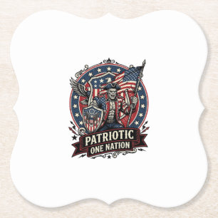 Patriotic Frankenstein Freedom Brute Horror Monste Paper Coaster
