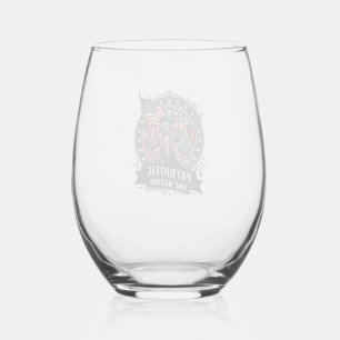 Patriotic Frankenstein Freedom Brute Horror Monste Stemless Wine Glass