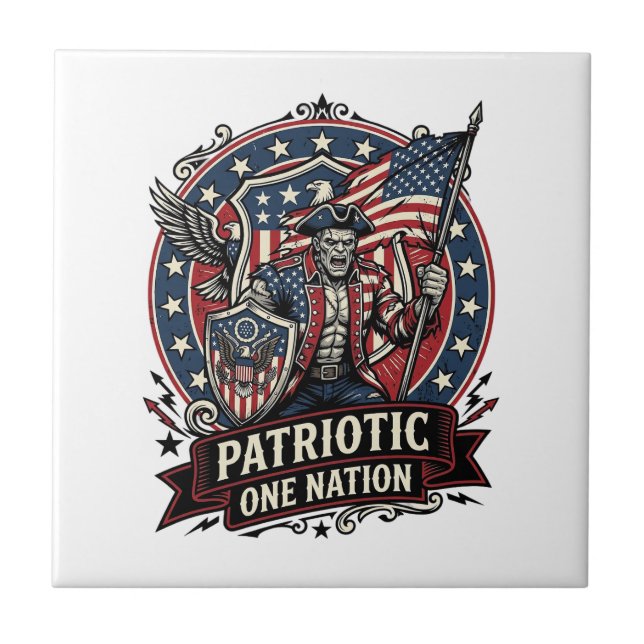 Patriotic Frankenstein Freedom Brute Horror Monste Tile (Front)