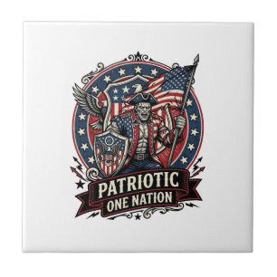 Patriotic Frankenstein Freedom Brute Horror Monste Tile