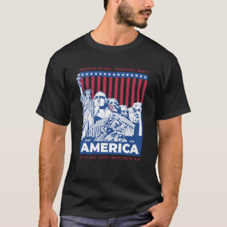 Patriotic Freedom Dad Mum 4th of July Monuments Gr T-Shirt