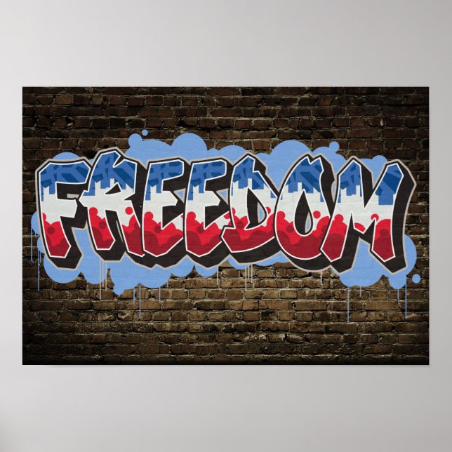 Patriotic Freedom Graffiti Poster (Front)