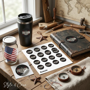 Patriotic Freedom Graphic Designed Sheet of Classic Round Sticker
