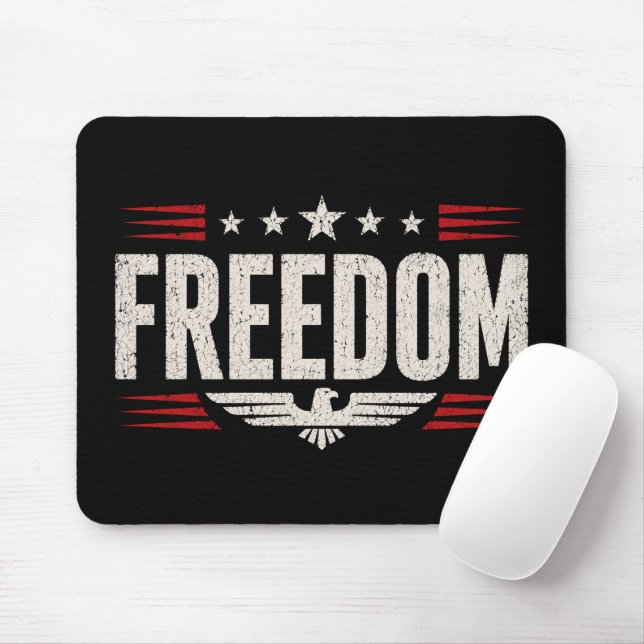 Patriotic Freedom Graphic Designed Stylish Mouse Mat (With Mouse)