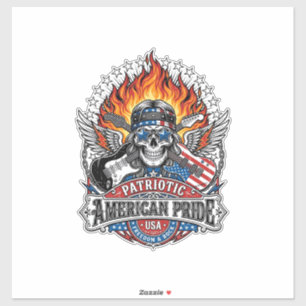 Patriotic Freedom Guitarist Skull Music Rock Metal