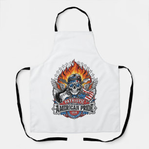 Patriotic Freedom Guitarist Skull Music Rock Metal Apron