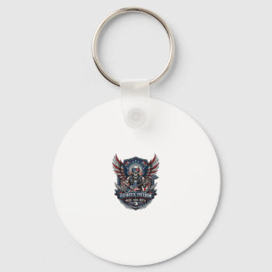 Patriotic Freedom Guitarist Skull Music Rock Metal Key Ring