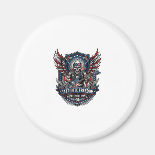 Patriotic Freedom Guitarist Skull Music Rock Metal Magnet