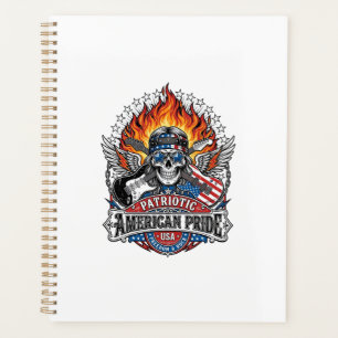 Patriotic Freedom Guitarist Skull Music Rock Metal Planner