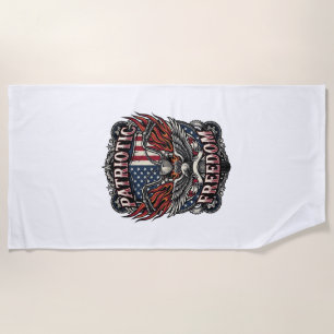 Patriotic Freedom Handlebars Biker Road Freedom Pa Beach Towel