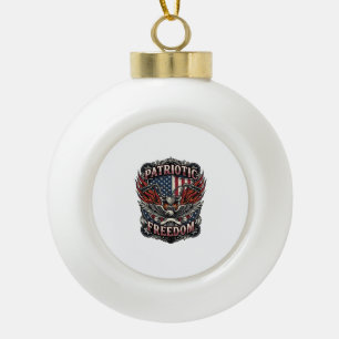 Patriotic Freedom Handlebars Biker Road Freedom Pa Ceramic Ball Christmas Ornament