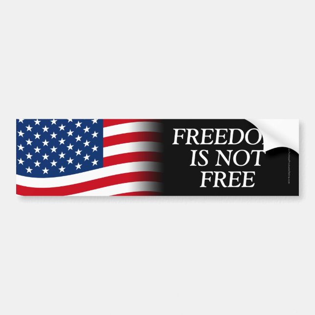 Patriotic Freedom is Not Free American Flag Decal (Front)