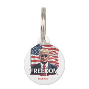 Patriotic Freedom Let Freedom Ring Pet Tag