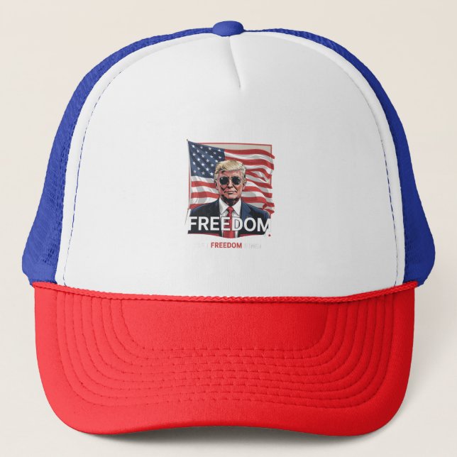 Patriotic Freedom Let Freedom Ring Trucker Hat (Front)