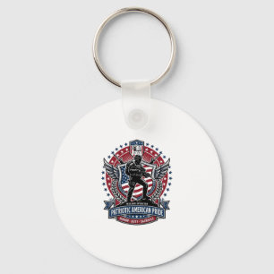 Patriotic Freedom Operator Silhouette Military Ins Key Ring