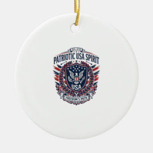 Patriotic Freedom Shield Liberty Icons & Symbols V Ceramic Tree Decoration