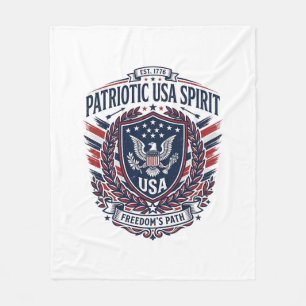 Patriotic Freedom Shield Liberty Icons & Symbols V Fleece Blanket