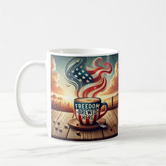 Patriotic Freedom Themed Coffee Cup