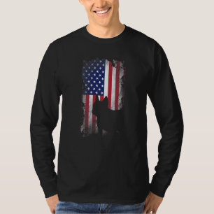 Patriotic French Bulldog American Flag Cool Dog T-Shirt
