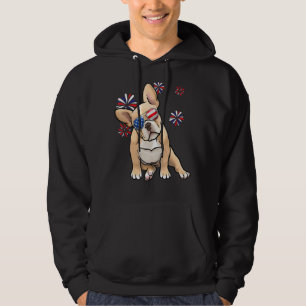 Patriotic French Bulldog Dog American Usa Flag 4th Hoodie