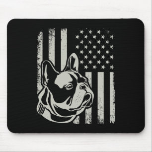 Patriotic French Bulldog Owner Lover American Flag Mouse Mat