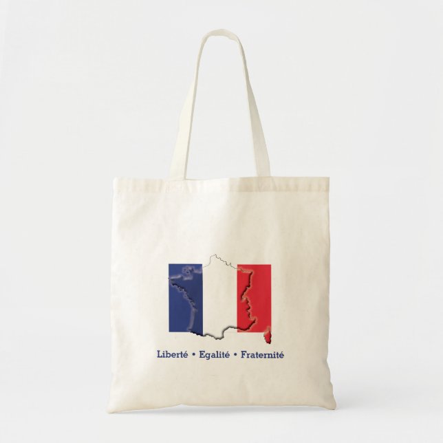 Patriotic FRENCH FLAG Liberté Egalité Fraternité Tote Bag (Front)
