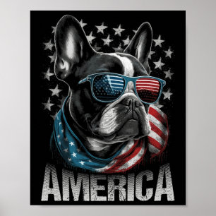 Patriotic Frenchie Dog American Flag 4th Of July 1 Poster