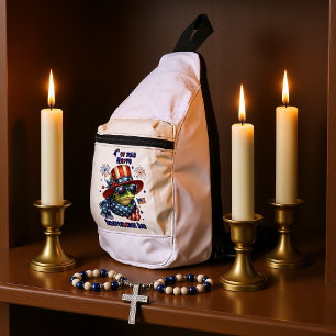 Patriotic Frog: Hat and Shades Independence Day Sling Bag