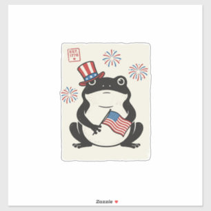 Patriotic Frog Vintage Engraving Vector Art_1