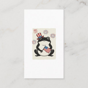 Patriotic Frog Vintage Engraving Vector Art_1 Business Card