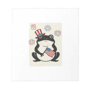 Patriotic Frog Vintage Engraving Vector Art_1 Notepad