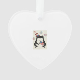 Patriotic Frog Vintage Engraving Vector Art_1 Ornament