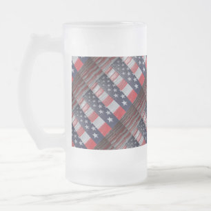 Patriotic Frosted Glass Beer Mug