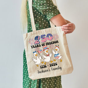 Patriotic funny goose coquette 4th of July 1776  Tote Bag