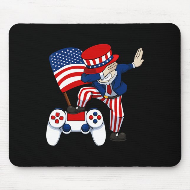 Patriotic Gamer 4th Of July Video-game Controller  Mouse Mat (Front)