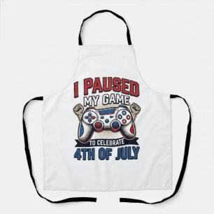 Patriotic Gamer 4th of July Vintage Vector Shirt_1 Apron