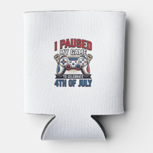 Patriotic Gamer 4th of July Vintage Vector Shirt_1 Can Cooler