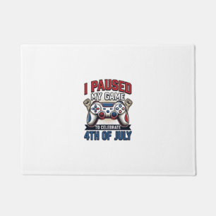 Patriotic Gamer 4th of July Vintage Vector Shirt_1 Doormat