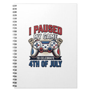 Patriotic Gamer 4th of July Vintage Vector Shirt_1 Notebook