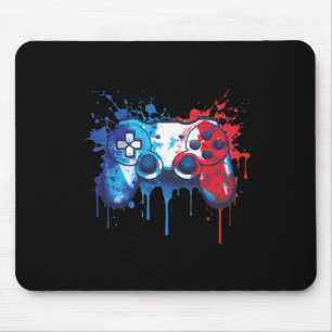 Patriotic Gamer - Red White Blue 4th Of July Video Mouse Mat