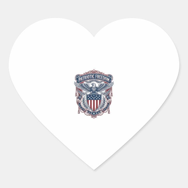 Patriotic Garden Flag Style Vector Graphic Tee_1 Heart Sticker (Front)