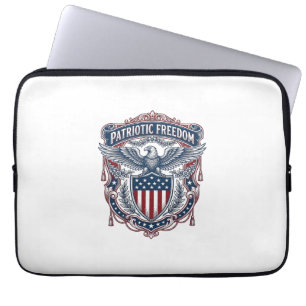 Patriotic Garden Flag Style Vector Graphic Tee_1 Laptop Sleeve