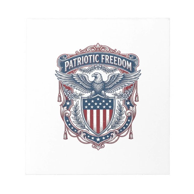 Patriotic Garden Flag Style Vector Graphic Tee_1 Notepad (Front)